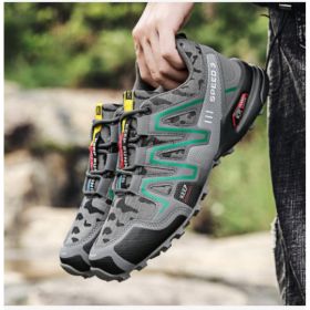 Men Hiking Shoes Climbing Male Sports Shoes Work Safety Toe Tactical Non-Slip Durable Trekking Sneakers Mens Footwear (Option: Dark gray camouflage-42)
