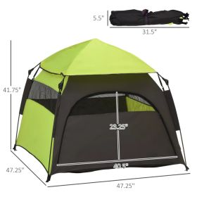 PawHut Pop Up Dog Tent For Extra Large And Large Dogs, Portable Pet Camping Tent With Carrying Bag For Beach, Backyard, Home, Green (Option: Dark Gray Green)