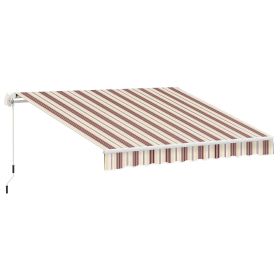10' x 8' Retractable Awning, Patio Awnings, Sunshade Shelter w/ Manual Crank Handle, UV & Water-Resistant Fabric and Aluminum Frame for Deck, Ba (Option: Red, Beige-1685x220x180 mm)