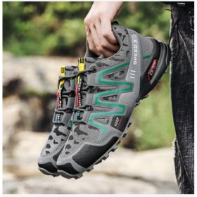 Men Hiking Shoes Climbing Male Sports Shoes Work Safety Toe Tactical Non-Slip Durable Trekking Sneakers Mens Footwear (Option: Dark gray camouflage-47)