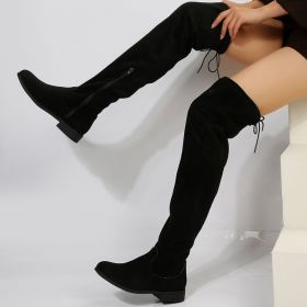 Plus Size Boots Women Over The Knee High Top Martin Boots (Option: Black-37)